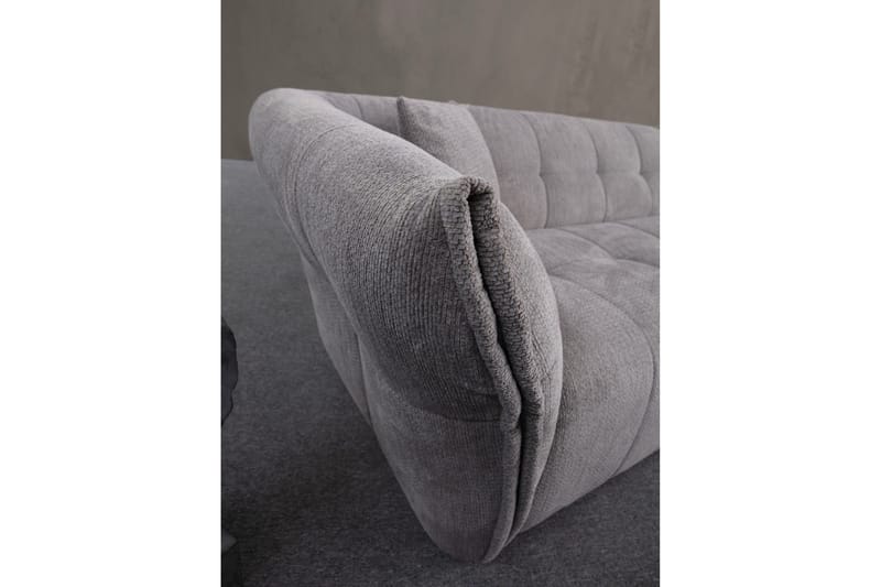 Azzo 4-seters Sofa med Divan - Lysegrå - Møbler - Sofaer - Sofa med sjeselong