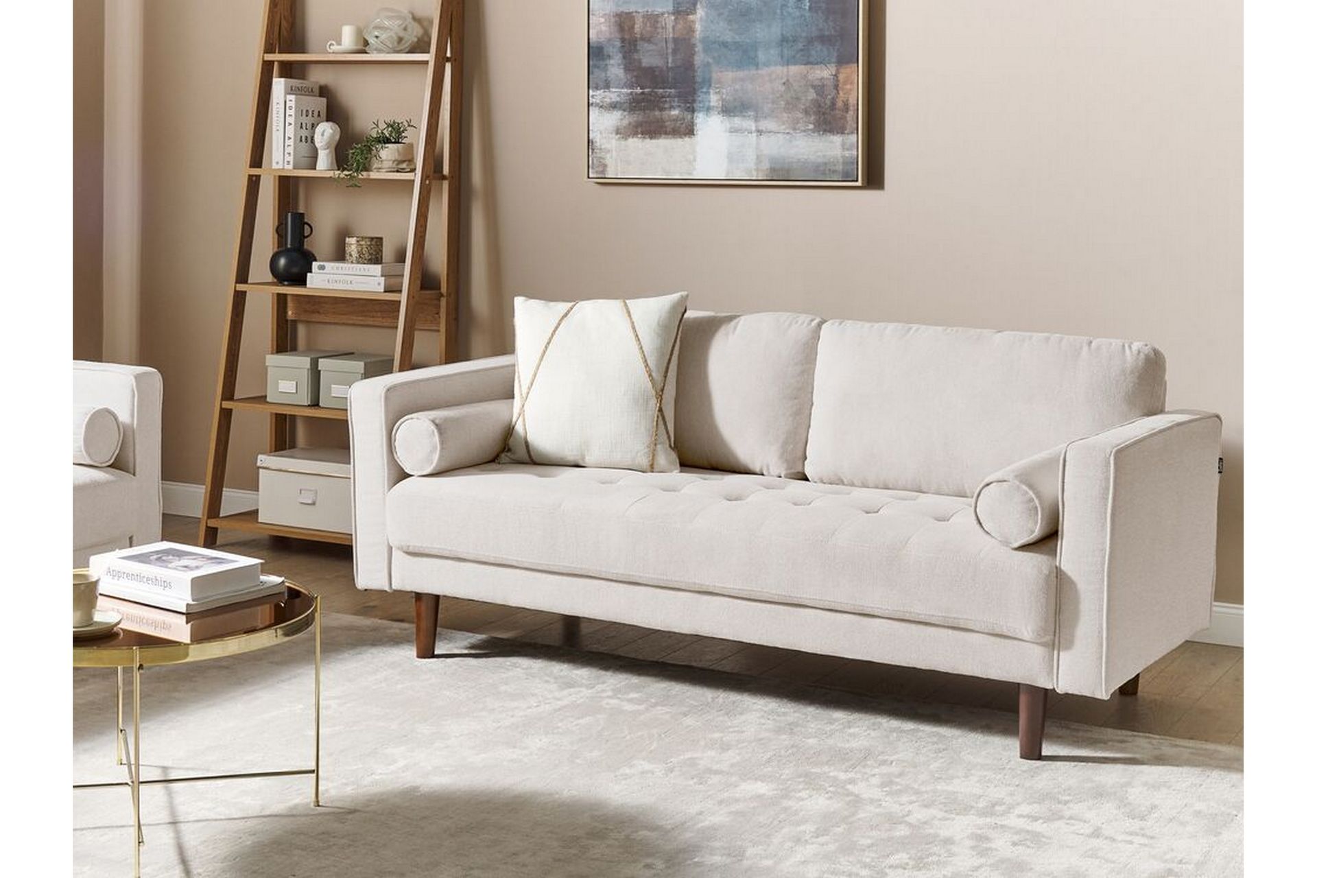 Babur Sofa 3-seter - Beige/Mørkt tre - Møbler - Sofaer - Sofa 3 seter