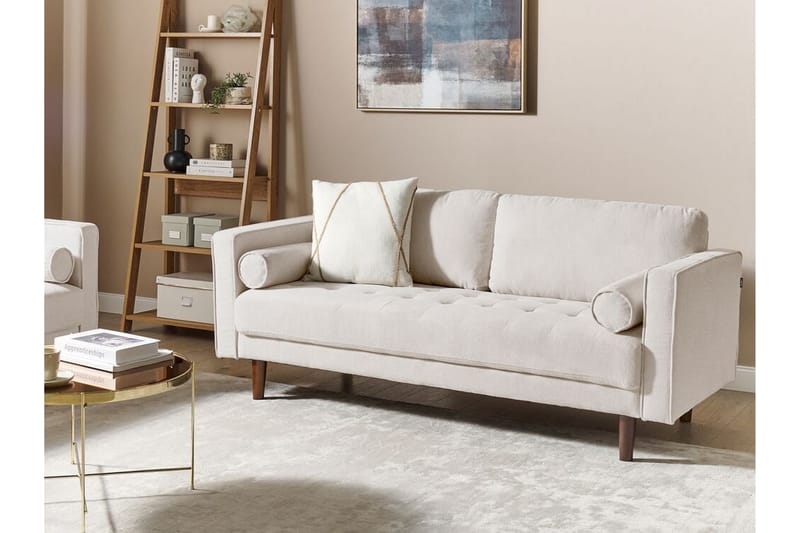 Babur Sofa 3-seter - Beige/Mørkt tre - Møbler - Sofaer - Sofa 3 seter