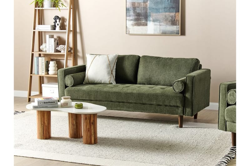 Babur Sofa 3-seter - Grønn/Mørkt tre - Møbler - Sofaer - Sofa 3 seter