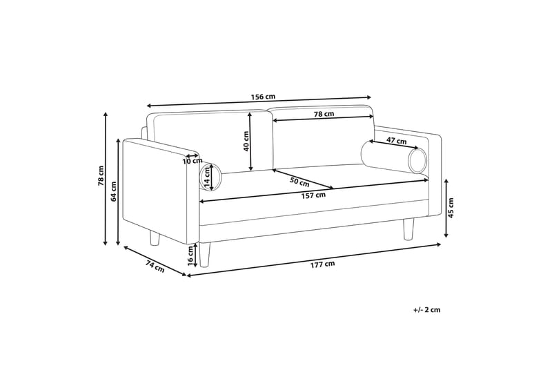 Babur Sofa 3-seter - Grønn/Mørkt tre - Møbler - Sofaer - Sofa 3 seter