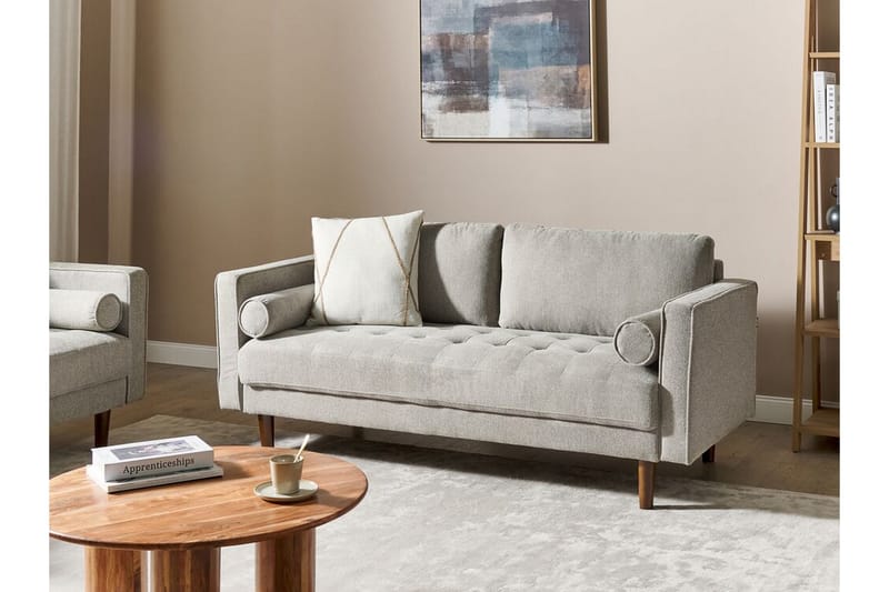 Babur Sofa 3-seter - Taupe/Mørkt tre - Møbler - Sofaer - Sofa 3 seter