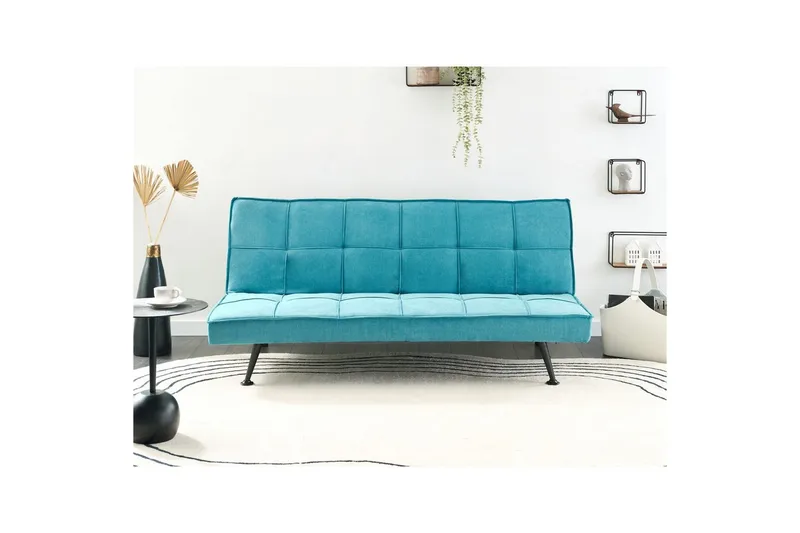 Bäddsoffa Beliani Hasle Blå, Svart blue - Blå - Møbler - Sofaer - Sovesofaer