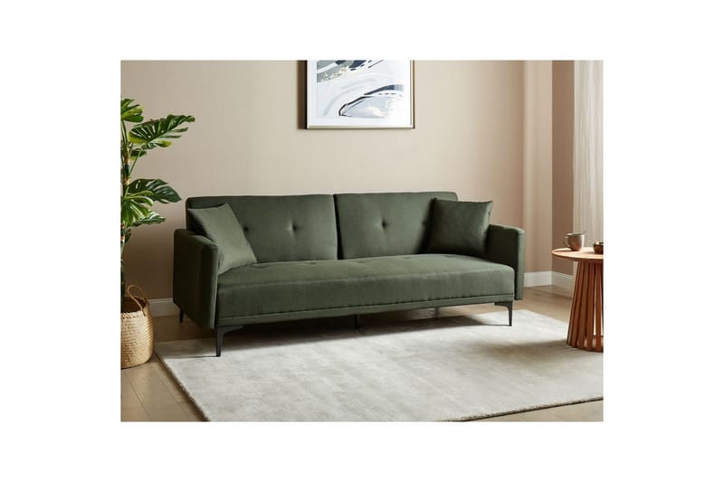 Bäddsoffa Beliani Lucan Beige, svart Green||Black - Møbler - Sofaer - 2 seter sofa