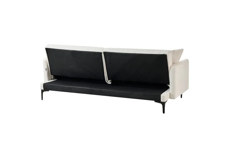 Bäddsoffa Beliani Lucan Beige, svart NO_BRAND White||Black - Møbler - Sofaer - Sofagrupper