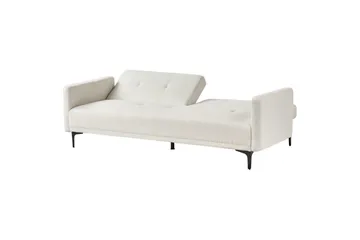 Bäddsoffa Beliani Lucan Beige, svart White||Black - Møbler - Sofaer - 2 seter sofa