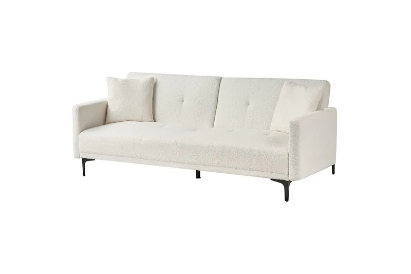 Bäddsoffa Beliani Lucan Beige, svart White||Black - Møbler - Sofaer - Sofagrupper