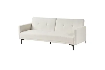Bäddsoffa Beliani Lucan Beige, svart White||Black - Møbler - Sofaer - 2 seter sofa
