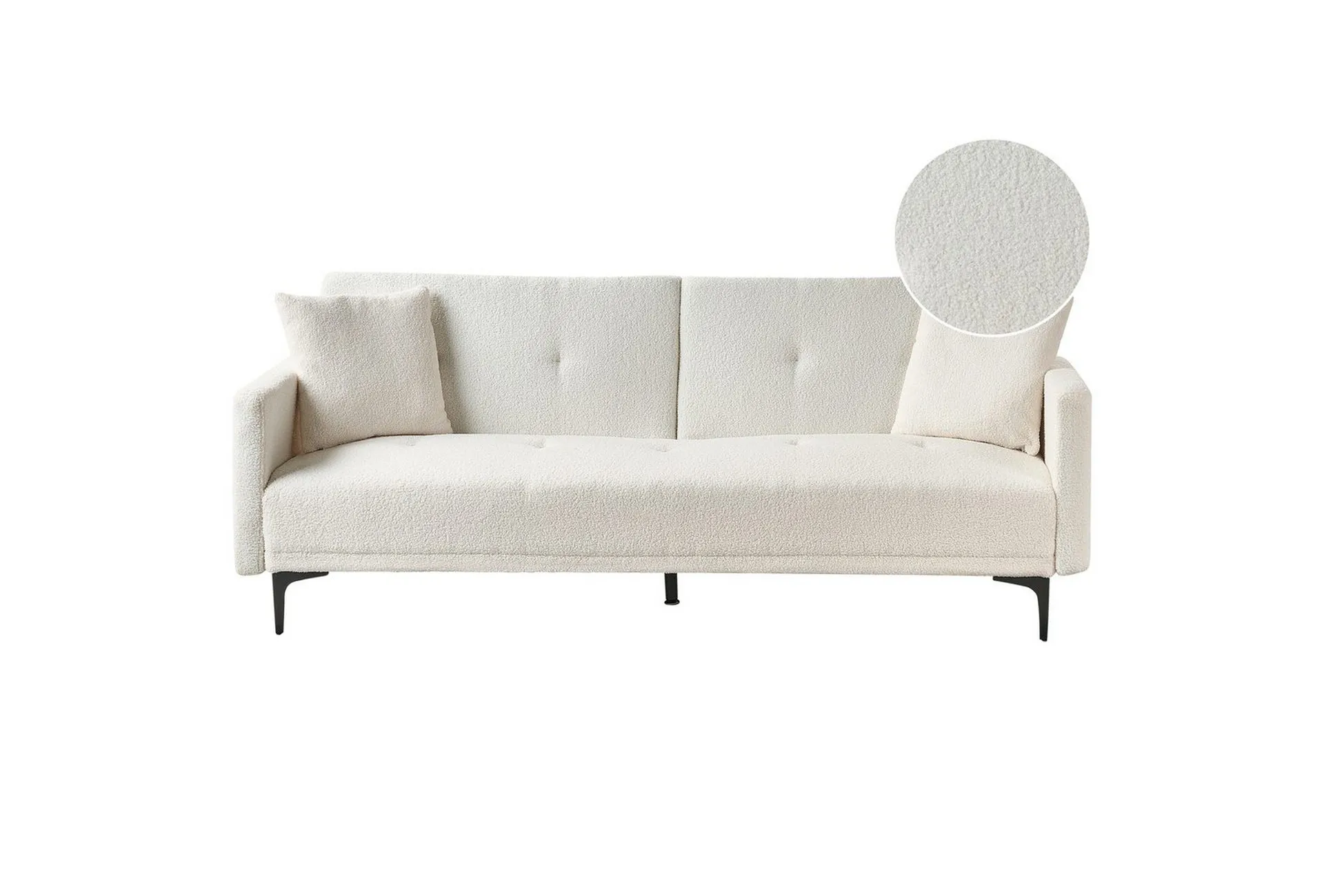 Bäddsoffa Beliani Lucan Beige, svart White\|\|Black -