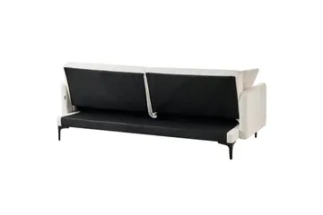 Bäddsoffa Beliani Lucan Beige, svart White||Black - Møbler - Sofaer - 2 seter sofa