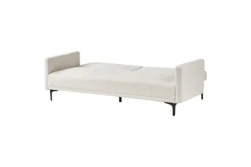 Bäddsoffa Beliani Lucan Beige, svart White||Black - Møbler - Sofaer - 2 seter sofa