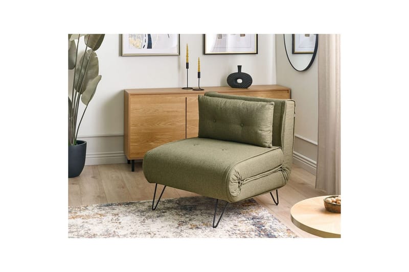 Bäddsoffa Beliani Vestfold Beige, svart NO_BRAND Green||Black - Møbler - Sofaer - Sovesofaer