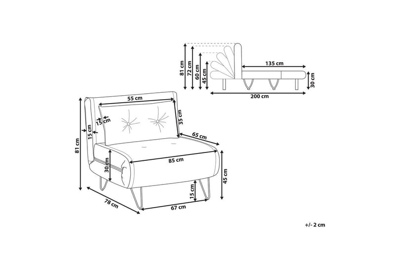 Bäddsoffa Beliani Vestfold Beige, svart Offwhite - Hvit - Møbler - Sofaer - Sovesofaer