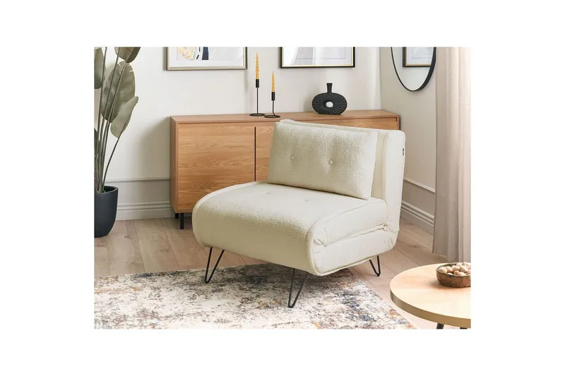 Bäddsoffa Beliani Vestfold Beige, svart Offwhite - Hvit - Møbler - Sofaer - Sovesofaer