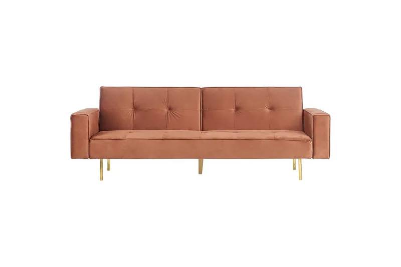 Bäddsoffa Beliani Visnes Brun, Guld Brown||GOLD, undefined