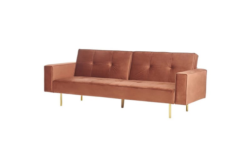 Bäddsoffa Beliani Visnes Brun, Guld NO_BRAND Brown||GOLD - Møbler - Sofaer - Sovesofaer