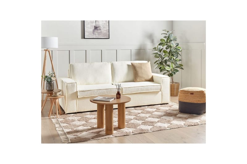 Bäddsoffa Beliani Vuokatti Brun NO_BRAND White - Møbler - Sofaer - Sovesofaer