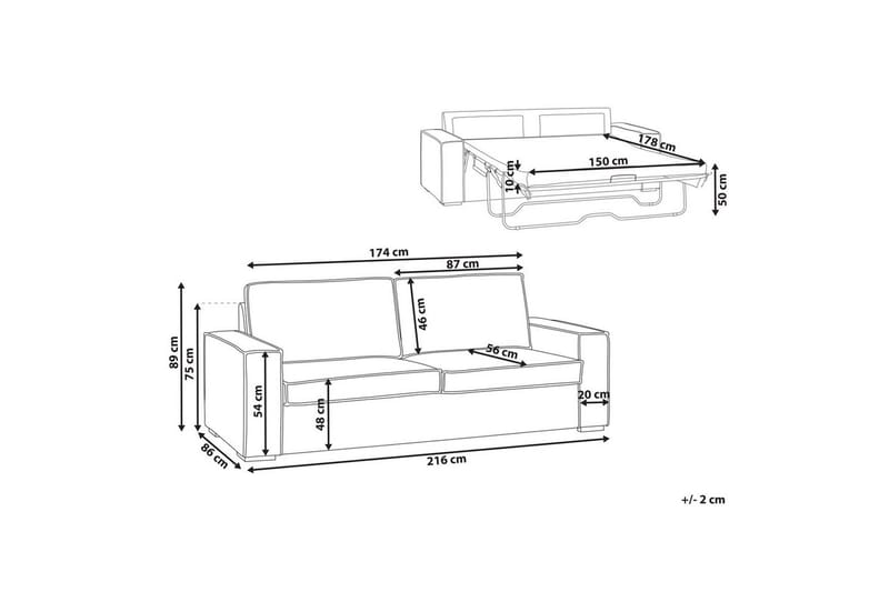 Bäddsoffa Beliani Vuokatti Brun White - Møbler - Sofaer - Sovesofaer