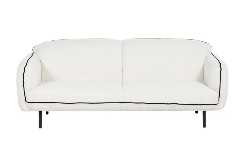 Balint 3-seter Dyp Buet Sofa i Bouclé med Paspoal, Hvit|Svart