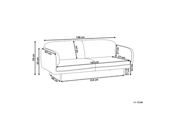 Balint 3-seter Dyp Buet Sofa i Bouclé med Paspoal - Hvit|Svart - Møbler - Sofaer - Sofa 3 seter