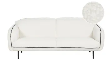 Balint 3-seter Dyp Buet Sofa i Bouclé med Paspoal - Hvit|Svart - Møbler - Sofaer - Sofa 3 seter