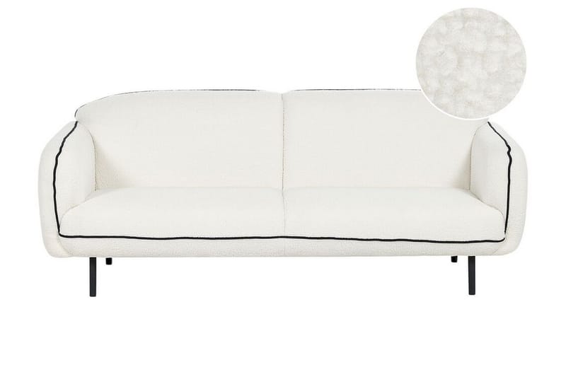 Balint 3-seter Dyp Buet Sofa i Bouclé med Paspoal - Hvit|Svart - Møbler - Sofaer - Sofa 3 seter