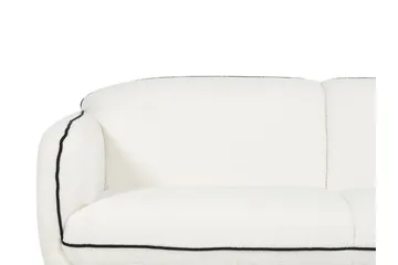 Balint 3-seter Dyp Buet Sofa i Bouclé med Paspoal - Hvit|Svart - Møbler - Sofaer - Sofa 3 seter