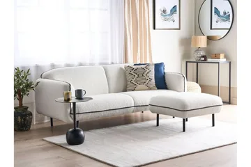 Balint 3-seter Dyp Buet Sofa i Bouclé med Paspoal - Hvit|Svart - Møbler - Sofaer - Sofa 3 seter