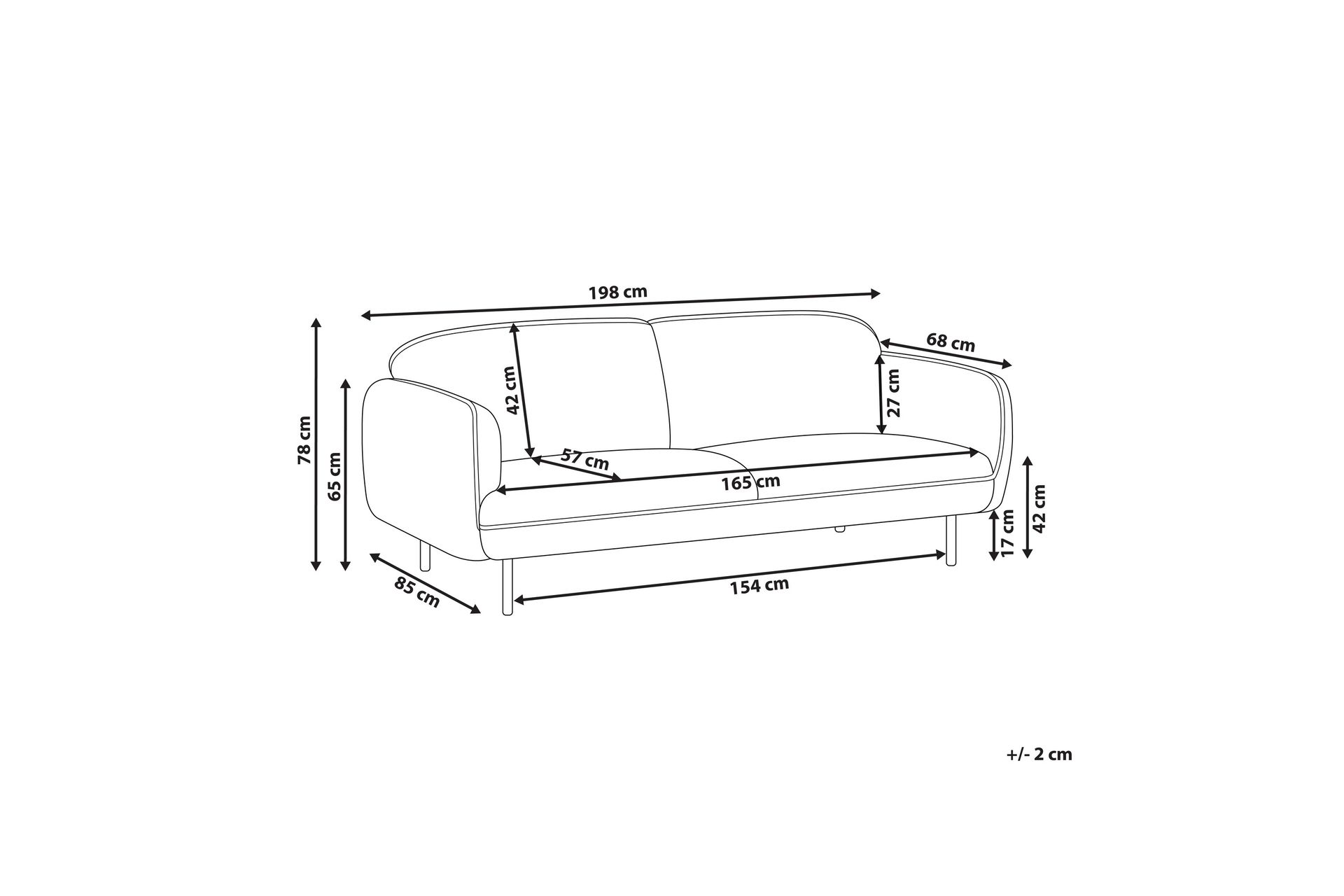 Balint Sofa 3-seter - Beige/Svart - Møbler - Sofaer - Sofa 3 seter