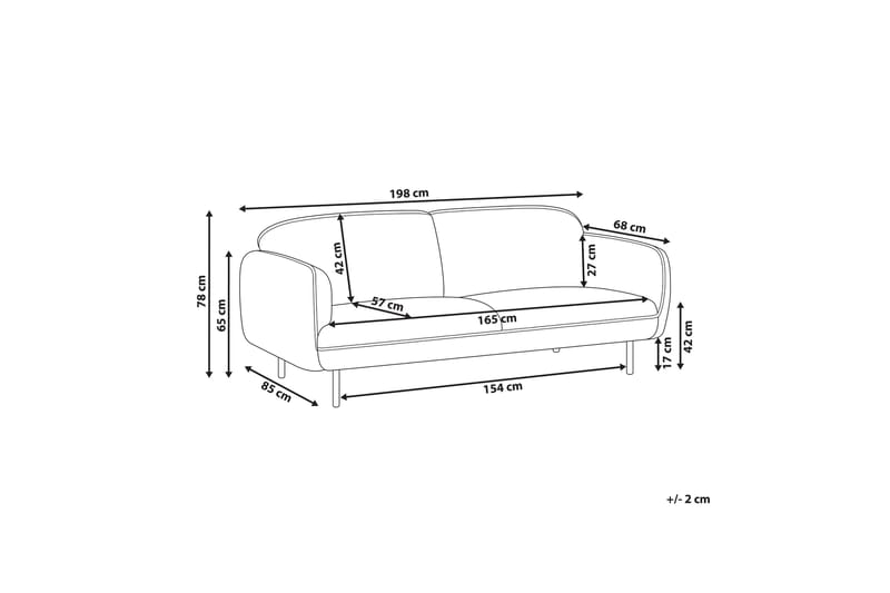 Balint Sofa 3-seter - Grå/Svart - Møbler - Sofaer - Sofa 3 seter