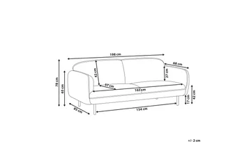 Balint Sofa 3-seter - Grå/Svart - Møbler - Sofaer - Sofa 3 seter