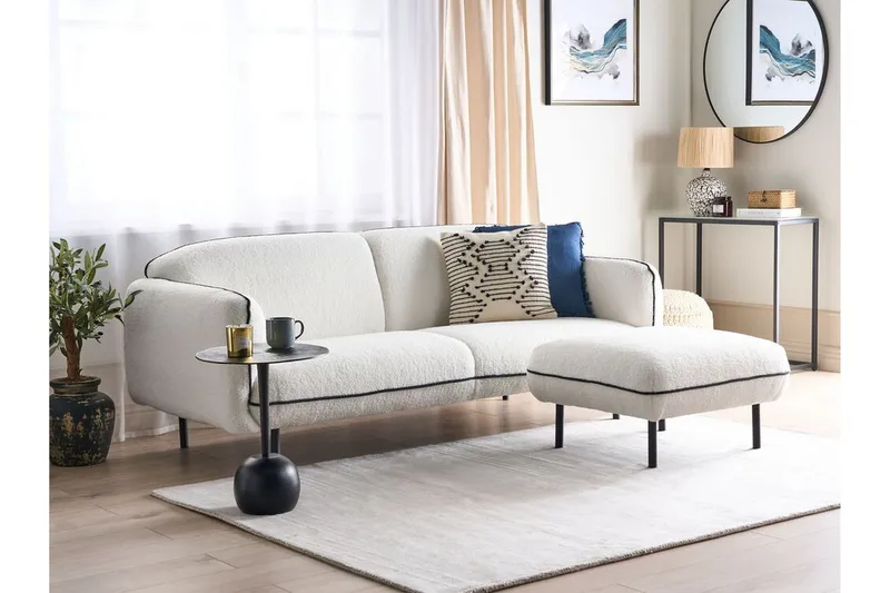 Balint Sofa 3-seter - Hvit/Svart - Møbler - Sofaer - Sofa 3 seter