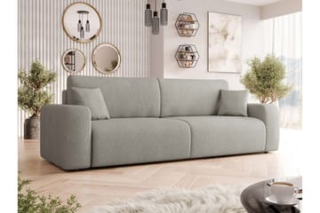Barile Sovesofa 3-seter i Plysj - Grå - Møbler - Sofaer - Sovesofaer