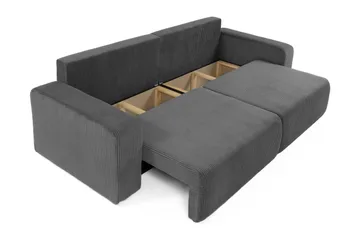 Barile Sovesofa 3-seter i Plysj - Grå - Møbler - Sofaer - Sovesofaer