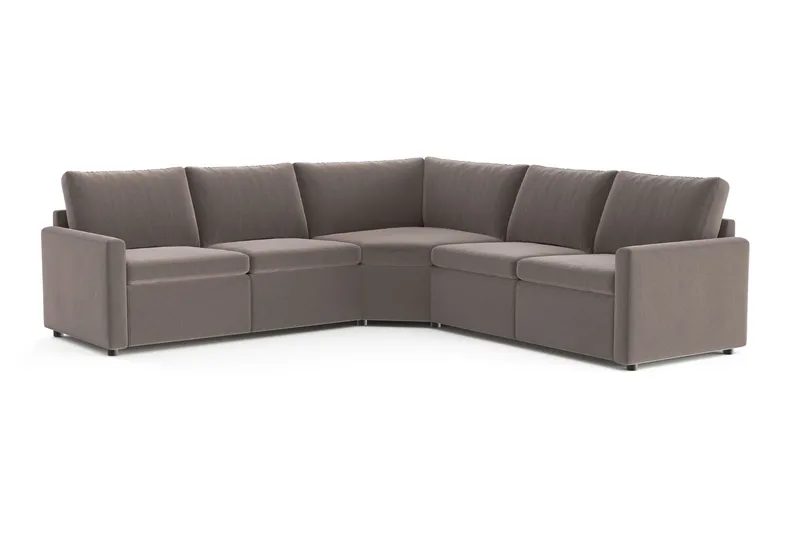 Barsele Hjørnesofa med Elektrisk Recliner 5-seter, Brun