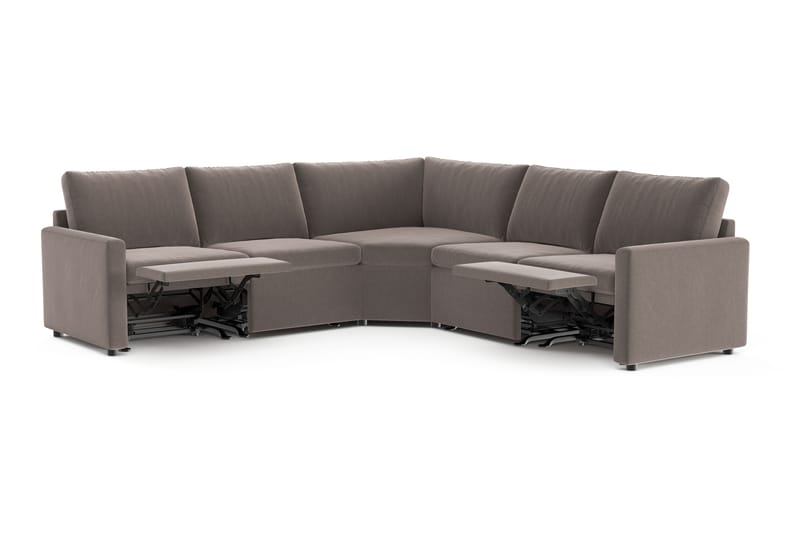 Barsele Hjørnesofa med Elektrisk Recliner 5-seter - Brun - Møbler - Sofaer - Reclinersofaer