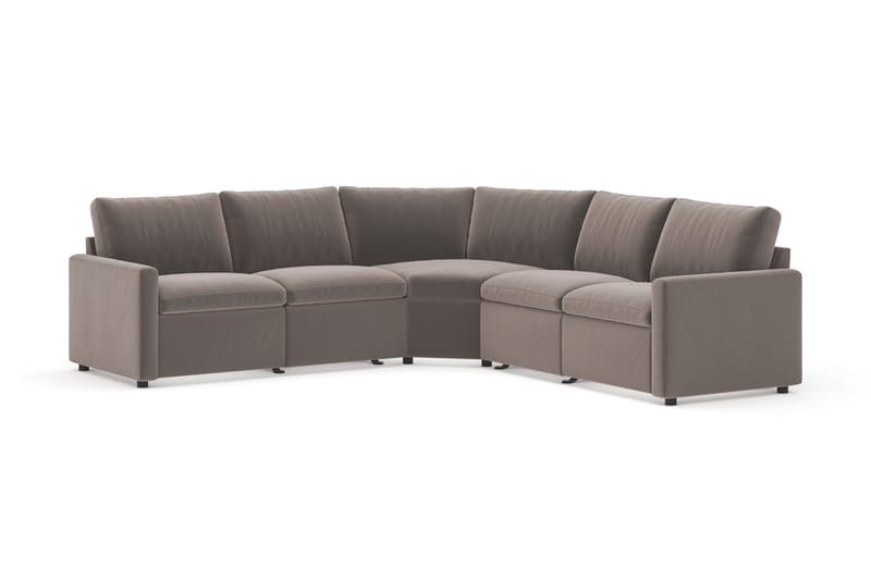 Barsele Hjørnesofa med Elektrisk Recliner 5-seter, Brun