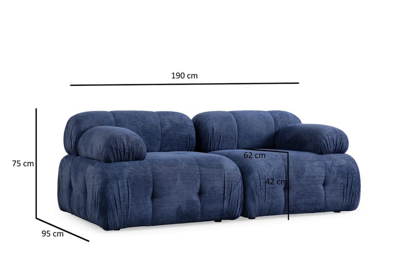 Belgin Sofa 2-seter - Blå - Møbler - Sofaer - 2 seter sofa