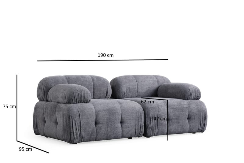 Belgin Sofa 2-seter - Grå - Møbler - Sofaer - 2 seter sofa