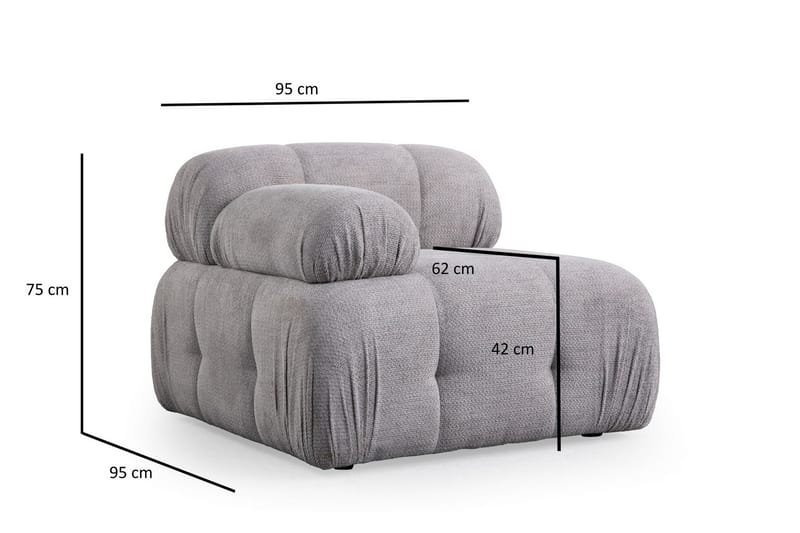 Belgin Sofa 2-seter - Lys grå - Møbler - Sofaer - Modulsofaer - Komplett modulsofa