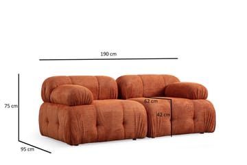 Belgin Sofa 2-seter - Oransje - Møbler - Sofaer - Modulsofaer - Komplett modulsofa