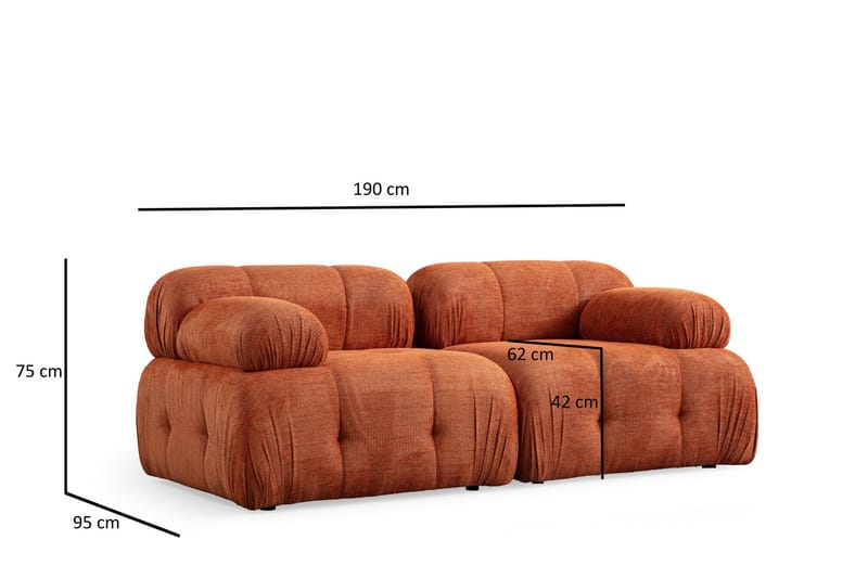 Belgin Sofa 2-seter - Oransje - Møbler - Sofaer - 2 seter sofa