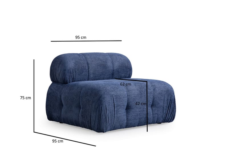 Belgin Sofa 3-seter - Blå - Møbler - Sofaer - Sofa 3 seter