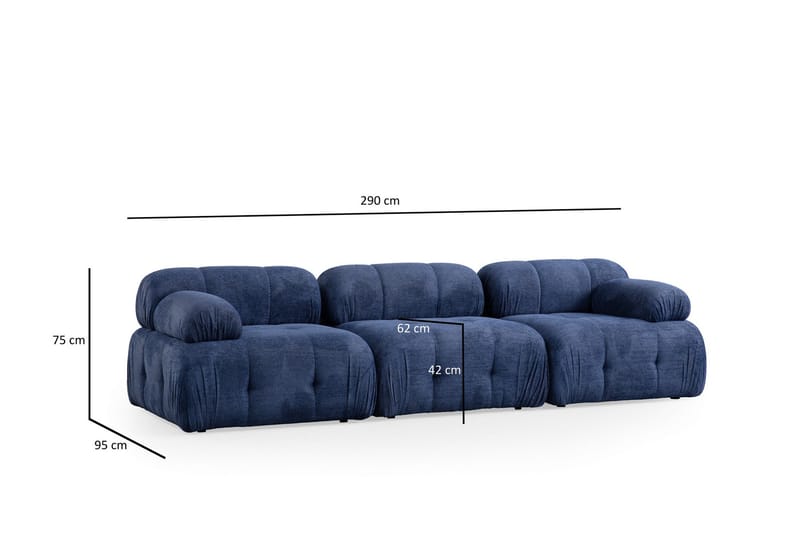 Belgin Sofa 3-seter - Blå - Møbler - Sofaer - Sofa 3 seter