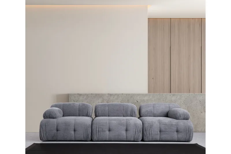 Belgin Sofa 3-seter - Grå - Møbler - Sofaer - Modulsofaer - Komplett modulsofa