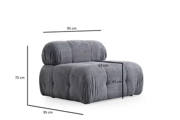 Belgin Sofa 3-seter - Grå - Møbler - Sofaer - Modulsofaer - Komplett modulsofa