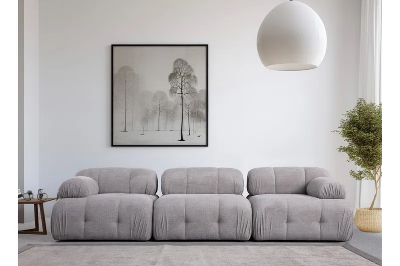 Belgin Sofa 3-seter - Lys grå - Møbler - Sofaer - Modulsofaer - Komplett modulsofa