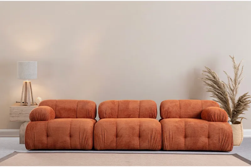 Belgin Sofa 3-seter - Oransje - Møbler - Sofaer - Modulsofaer - Komplett modulsofa