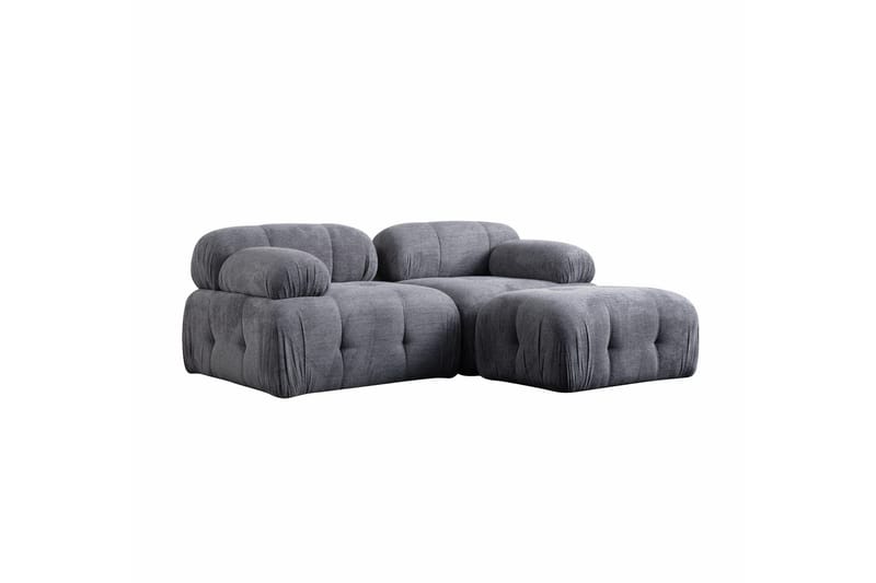 Belgin Sofa med Sjeselong 2-seter - Grå - Møbler - Sofaer - Modulsofaer - Komplett modulsofa