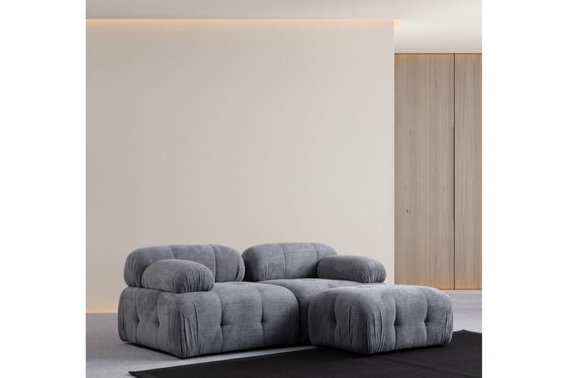 Belgin Sofa med Sjeselong 2-seter - Grå - Møbler - Sofaer - Sofa med sjeselong